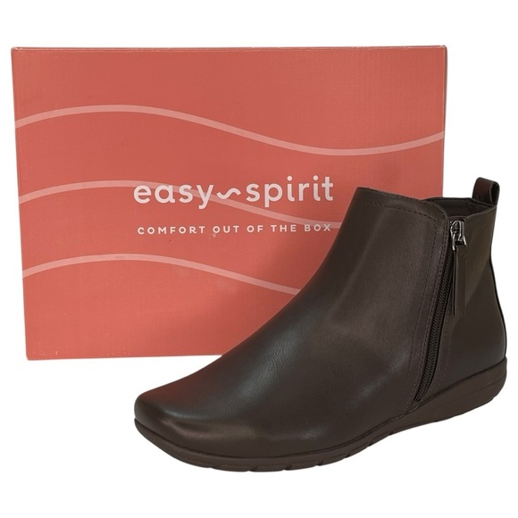 Easy Spirit Aleena3 Dark Brown Faux Leather Womens Booties Size 9M - Picture 11 of 11